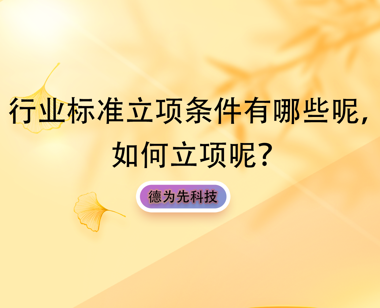 行業(yè)標(biāo)準(zhǔn)立項條件有哪些呢，如何立項呢？